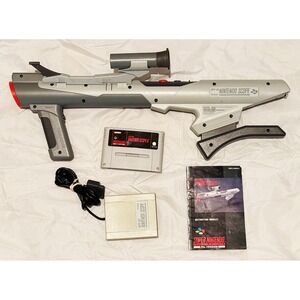 Nintendo Super Scope Light Gun Gray SNES PAL Bundle with Game SEE DESCRIPTION